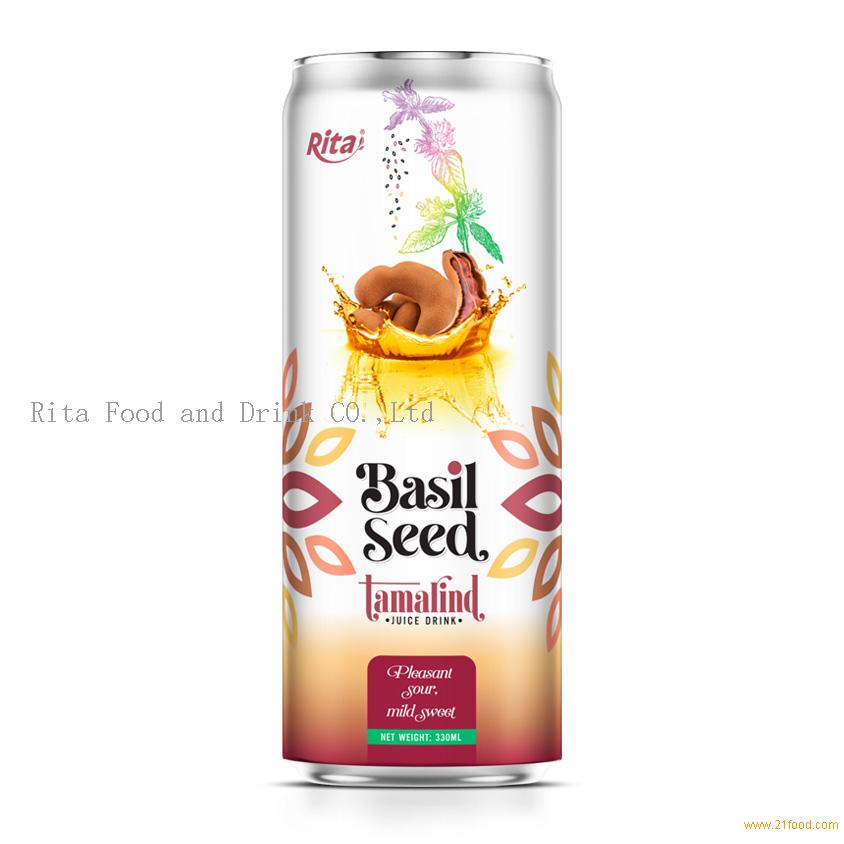 330ml cans Basil seed drink with Tamarind juice from Rita beverage