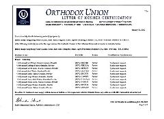 Kosher certificate
