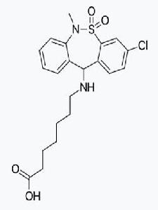 7-[(3-chloro-6-methyl-5,5-dioxo-diphenzo[1,2]thiazepine-11-)amino]heptanoic acid