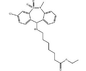ethyl7-[(3-chloro-6-methyl-5,5-dioxo-11~{H}-benzo[c][2,1]benzothiazepin-11-yl)amino]heptanoate