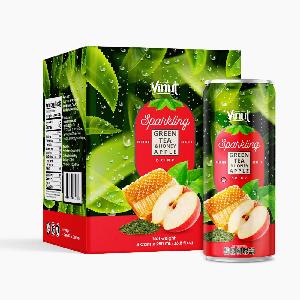 Box 4 Cans VINUT Premium Back tea & Apple Sparkling water