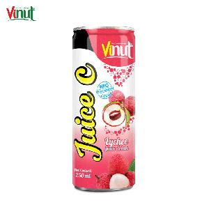 250ml VINUT Best Seller OEM Suppliers Canned Lychee Juice drinktea & Peach Sparkling water