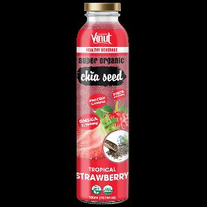 300ml Glass Bottle VINUT Chia seed drink with Tropical Strawberry Manufacturer Directory Super Food