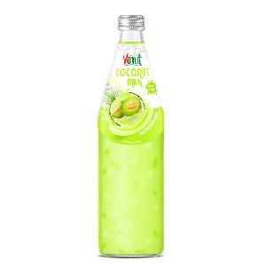 490ml Glass Bottle VINUT Coconut milk drink with Melon and Nata De Coco Suppliers Manufacturers