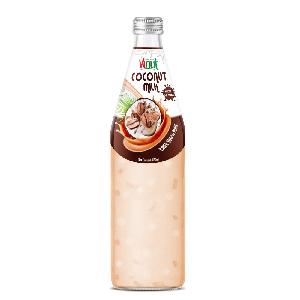 490ml Glass Bottle VINUT Coconut milk drink with Coffee and Nata De Coco Manufacturers vegan milk