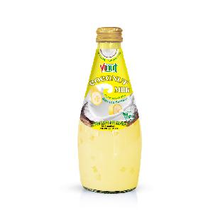 290ml Glass Bottle VINUT Coconut Milk Banana 9.8 Fl oz Nata De Coco beverage distributor own brand