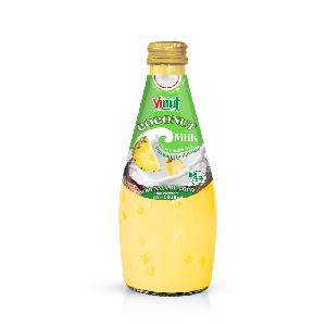 290ml Glass Bottle VINUT Coconut Milk Pineapple 9.8 Fl oz Nata De Coco drink distributor own brand
