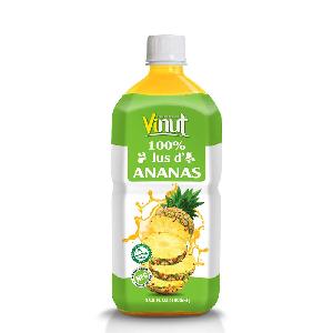 France - VINUT 1 liter pet bottle 100% Pineapple Juice Drink