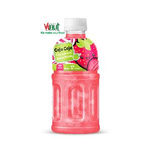350ml VINUT Bottle Nata de coco drink with Strawberry Juice Manufacturers Bottle White Label