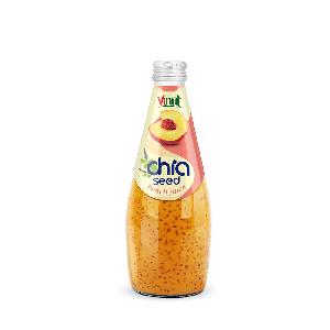 Best Price 290ml Glass bottle VINUT Chia seed drink with Peach Juice Custom Private