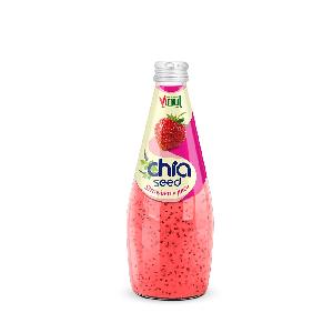 Best Price 290ml Glass bottle VINUT Chia seed drink with Strawberry Juice Custom Private Label