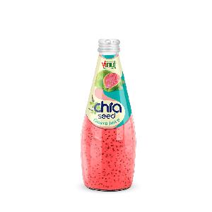Best Price 290ml Glass bottle VINUT Chia seed drink with Guava Juice Custom Private Label