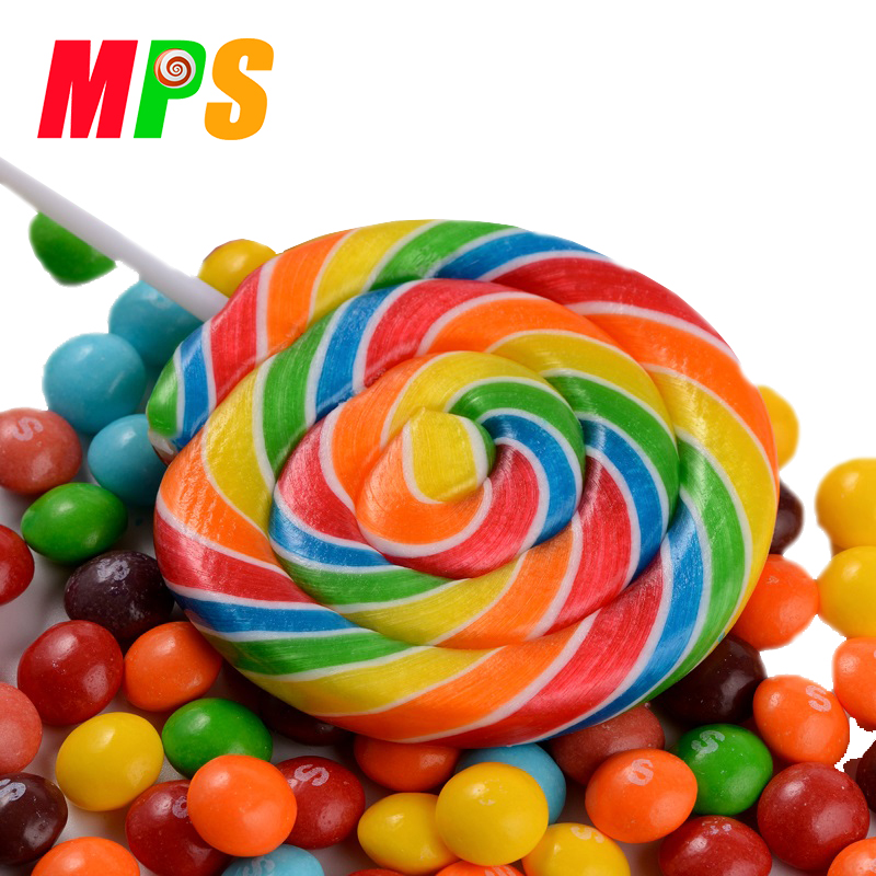 50g Big Lollipop Rainbow Swirl Sweet Candy