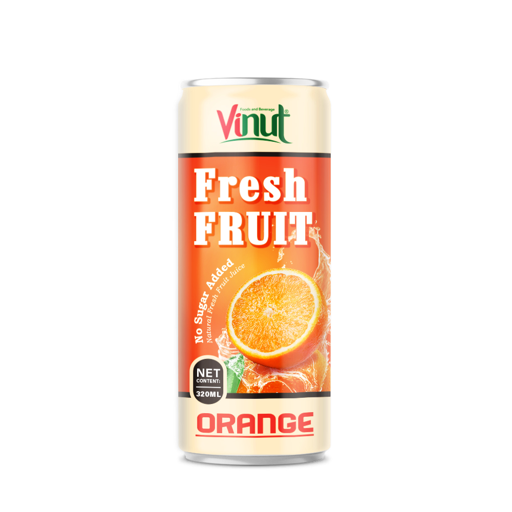 320ml VINUT Fresh Orange Juice No Sugar Added Made In Vietnam Products High Quality Good For Health