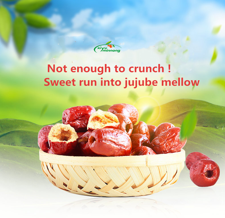 Chinese Snack Crunchy Red dates without Seedless