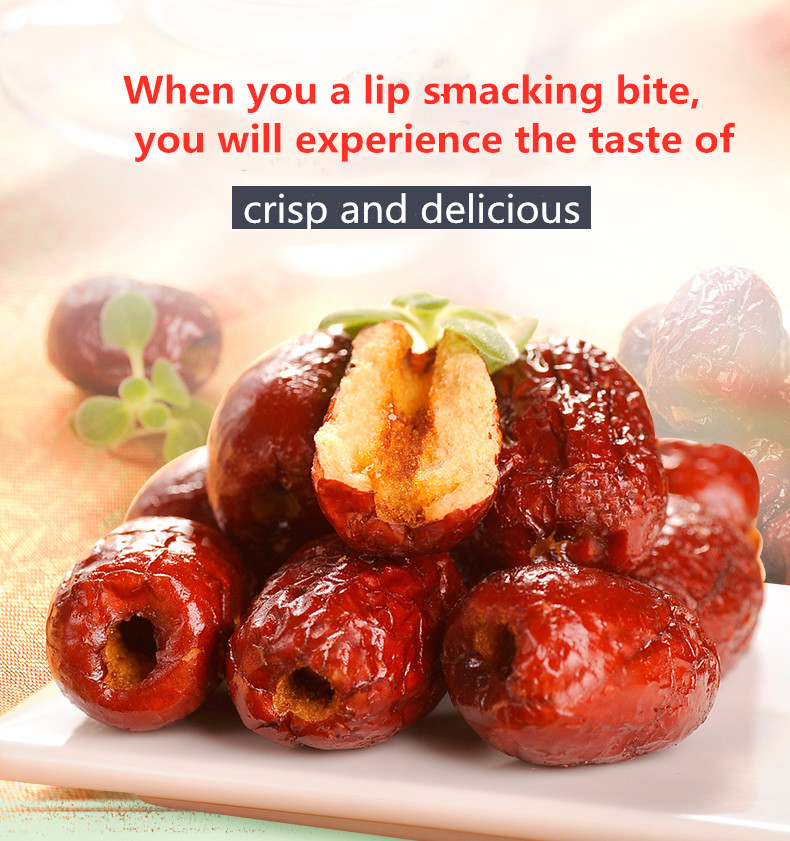 Chinese Snack Crunchy Red dates without Seedless