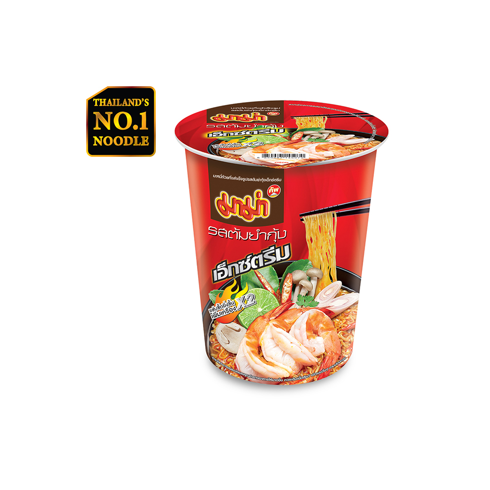 Mama Instant Noodles Cup Lek Shrimp Tom Yum Flavour Thailand