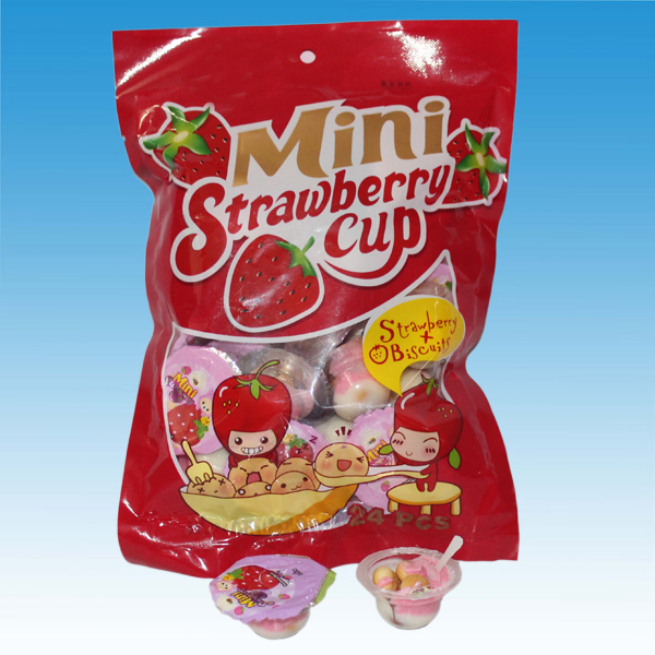 Mini Strawberry Chocolate Biscuits Cup