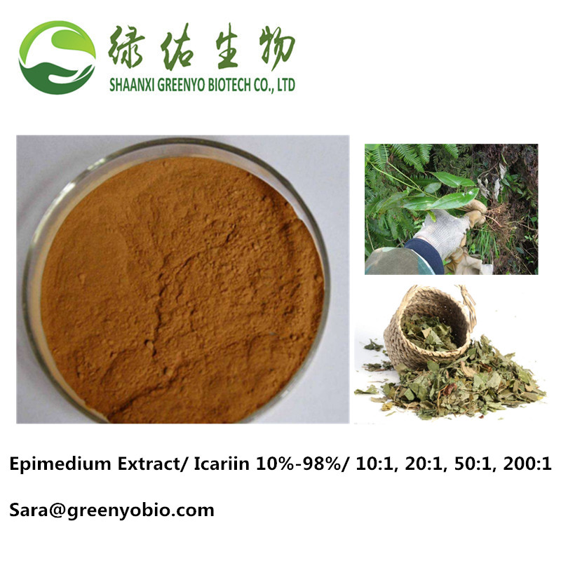 100% Pure Natural epimedium herb extract icariin bulk powder 10% 20 % ...