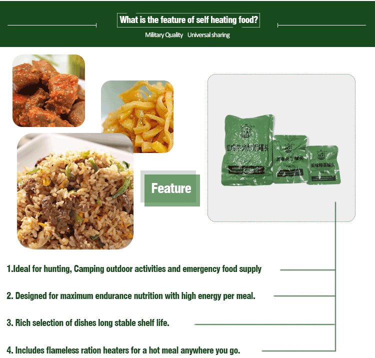 Nutrition meal pack,15 minutes self heating fast food