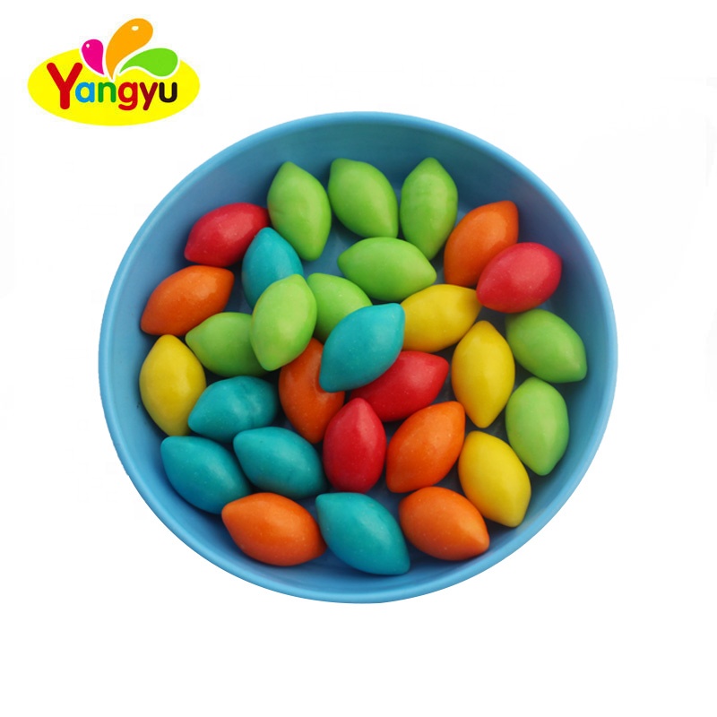 Cut Mini Olive Shape Mixed Different Fruit Flavors Sweet Bubble Gum