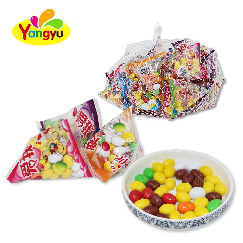 Rainbow Chocolate Bean Triangle Bag Sweet Crispy Choco Candy,China ...