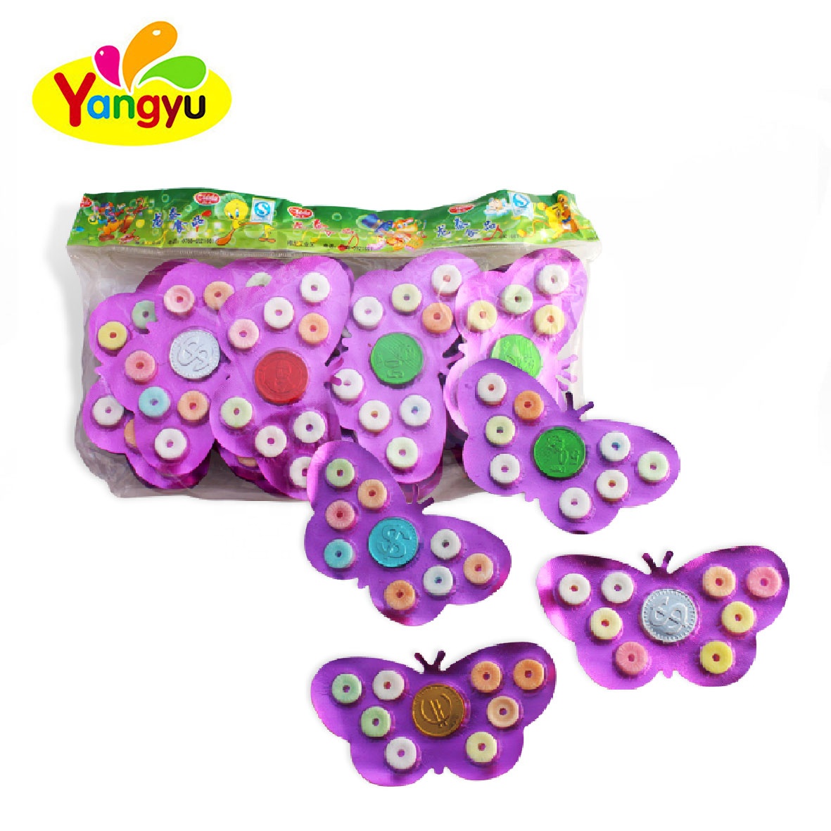 Butterfly Shape Packing Coin Candy Whistle Pressed Candy,China price  supplier - 21food