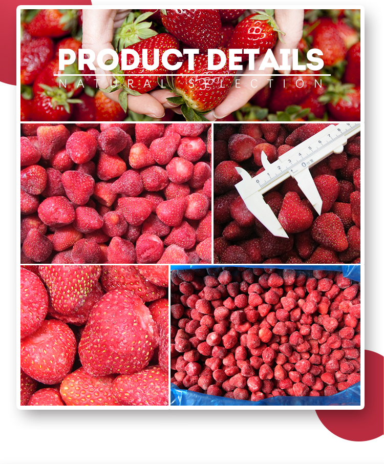 Bulk Frozen wild IQF strawberry 15-25mm