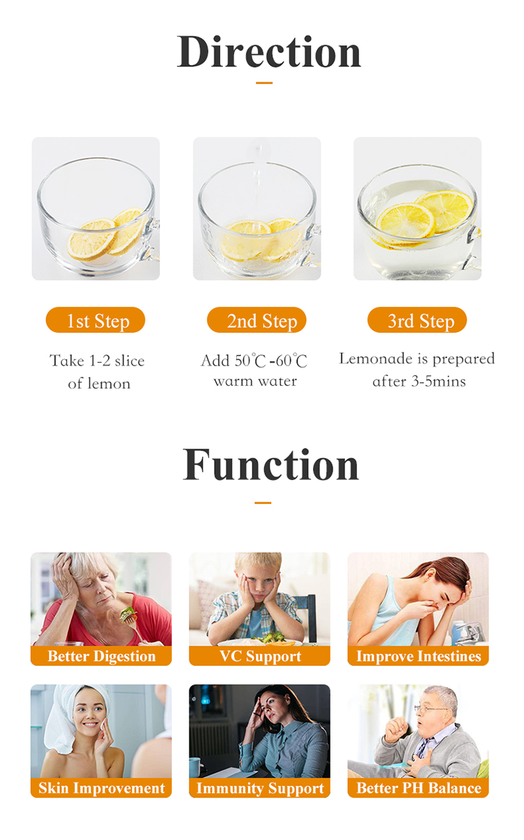 Wholesale Crispy Natural Dehydrated Freeze Yellow Dried Lemon Slices For Free Sample