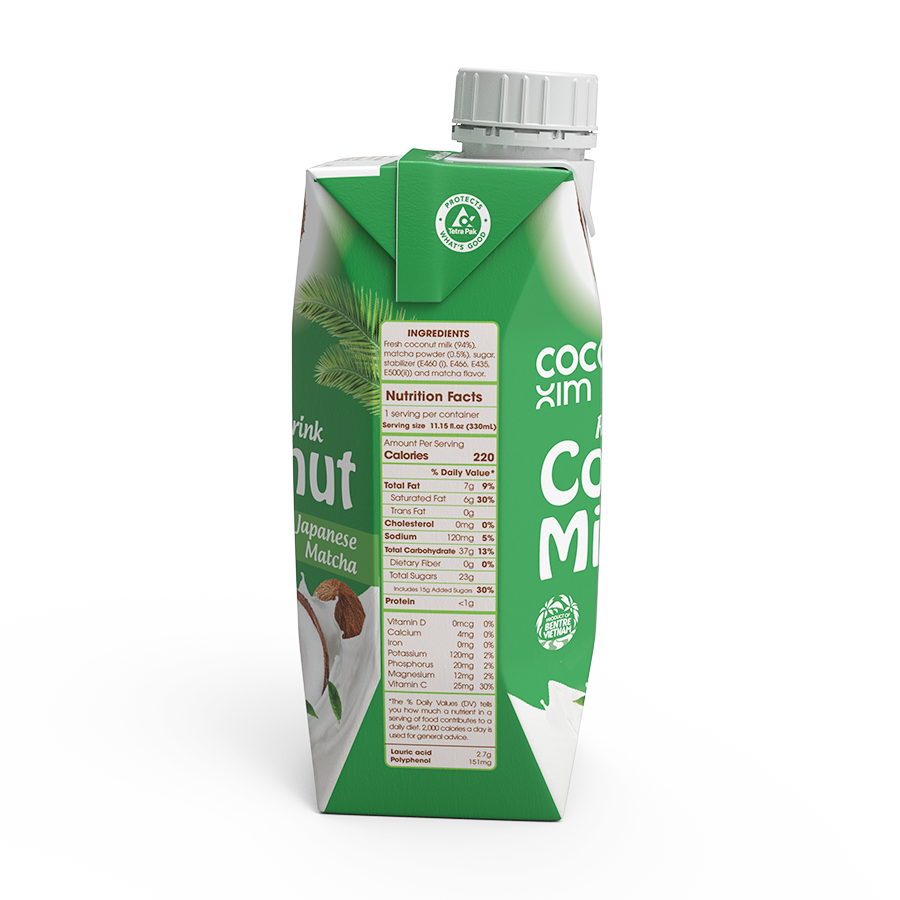 Matcha Coconut Milk Japan Healthy Drink UHT Milk Tetra Pack 330ml, 1000ml,Vietnam price supplier