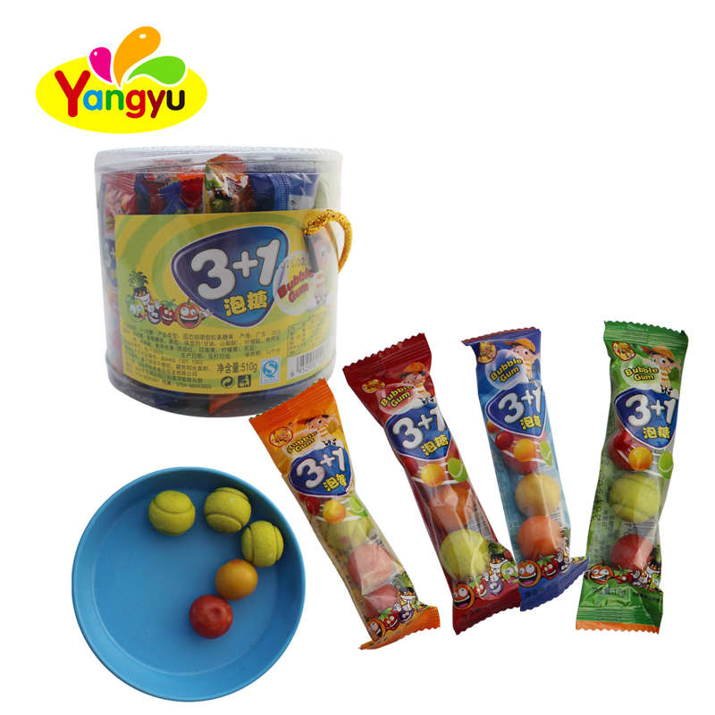Halal Cheap child Mix  5pcs  ball shape bubble gum ball  candy