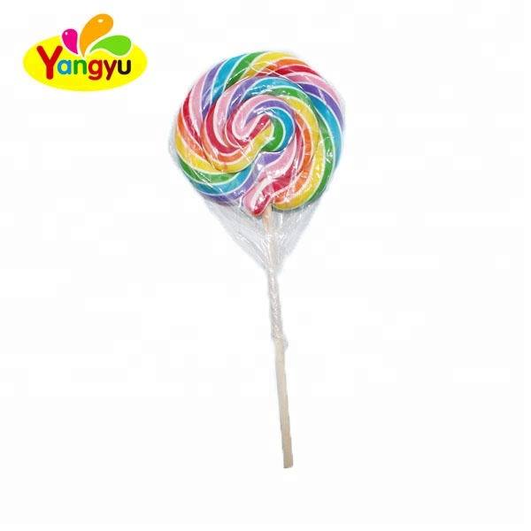 Handmade Giant Rainbow Swirl Round Lollipop,China price supplier - 21food