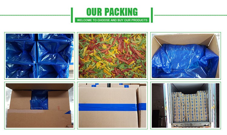 supply BRC certified IQF frozen mix pepper/ frozen red green yellow pepper dice / frozen green pepper strip good quality