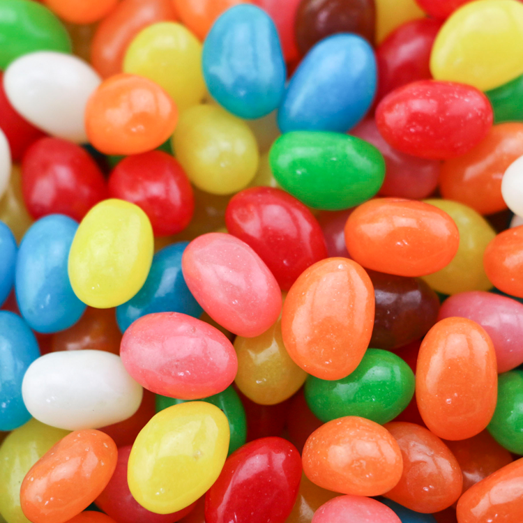 Halal Colorful Fruity Flavors Soft Jelly Bean Candy in Zipper Bag