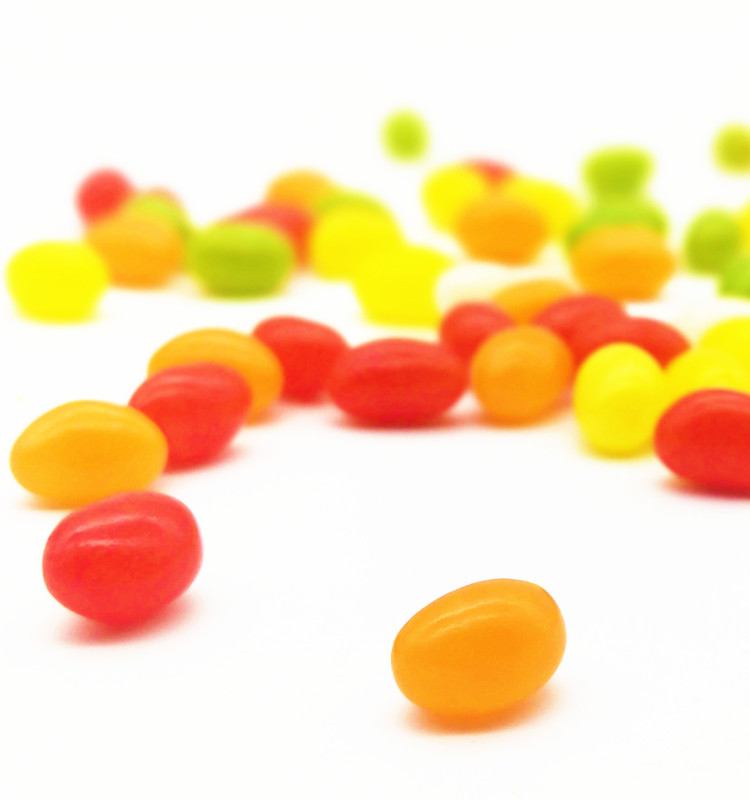 Halal Colorful Fruity Flavors Soft Jelly Bean Candy in Zipper Bag
