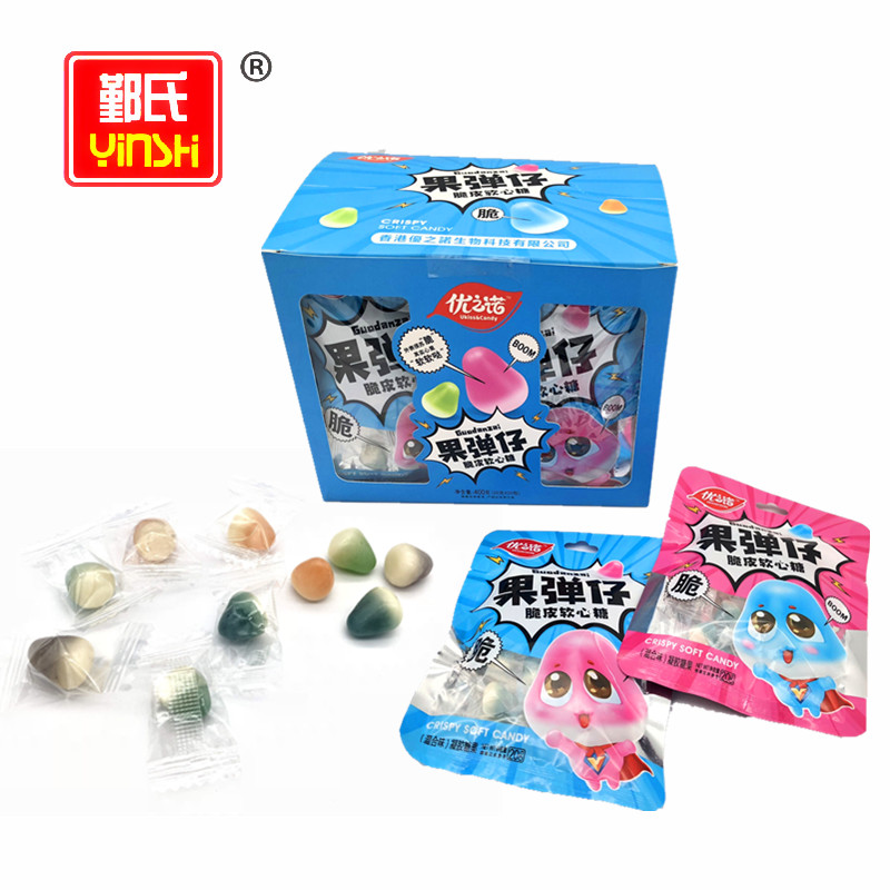 Halal Colorful Fruity Flavors Soft Jelly Bean Candy in Zipper Bag