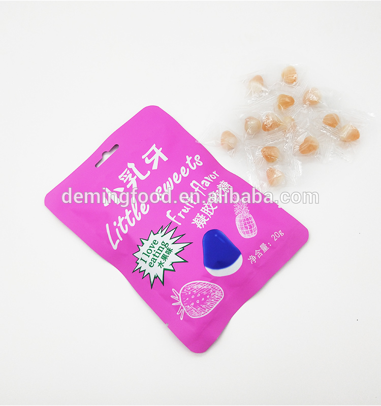 drop shape fruit flavor sugar coated gummy candy from China convenient energy and protein source