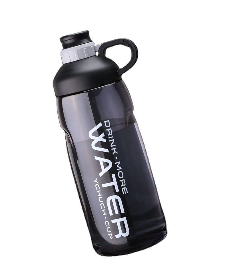 1pc 1700ml Large Capacity Black Space Cup, Portable Fitness Water Bottle  For Men And Women, Outdoor Sports