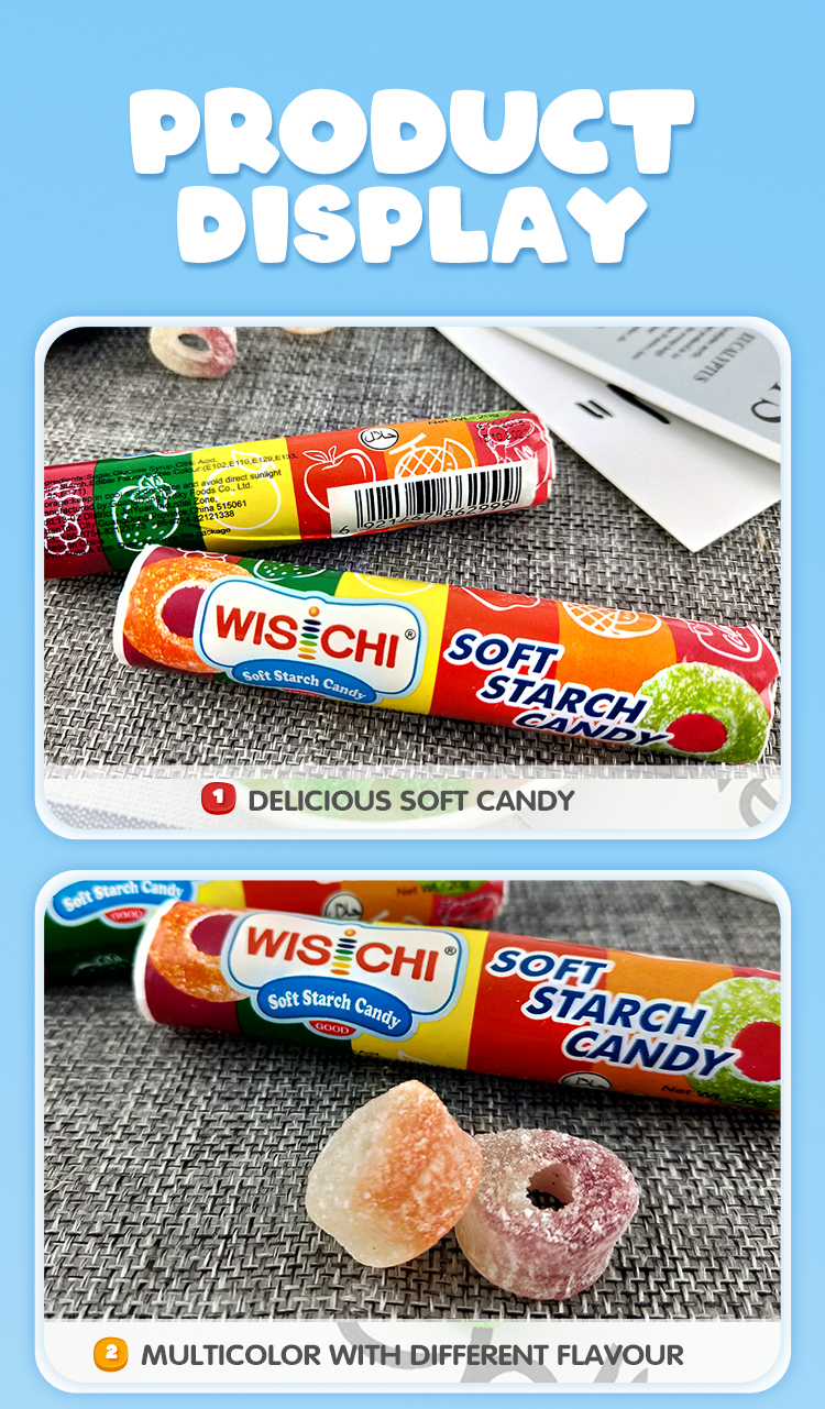 Free sample WISICHI multi-color soft starch candy jelly gummy candy fruity wholesale
