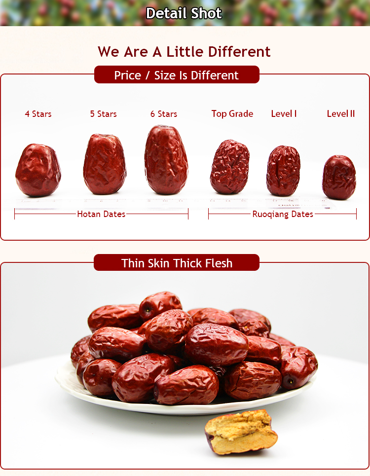 High price value Xinjiang grey Dried Fruits Red Apple jujube