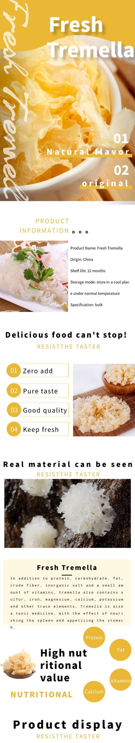 High quality organic fresh tremella fuciformis white snow fungus for health