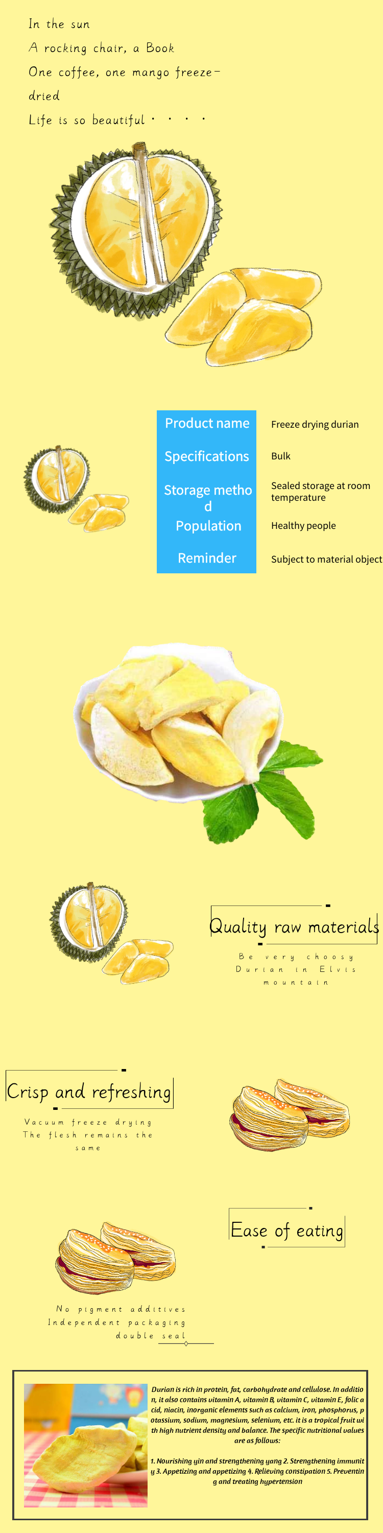 Freeze dried durian high quality fruit musang king durian fruit