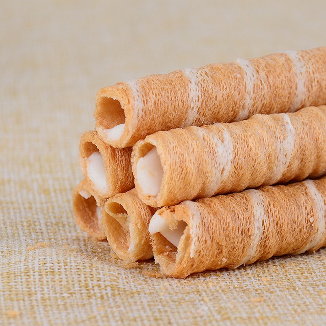 Crispy egg wafer roll cream filled stick biscuit Snacks
