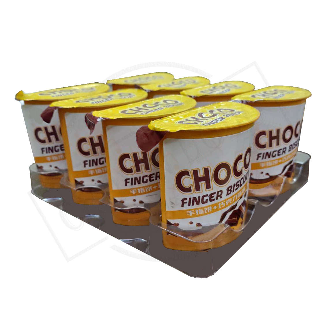 New Product finger biscuit boxes salty and sweet cracker with chocolate syrup finger biscuit cup high quality chocolate biscuits