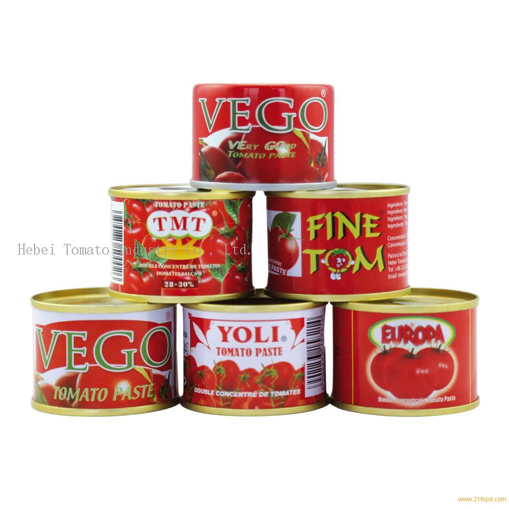 70g mini size canned tomato paste with yellow ceramic coating inside