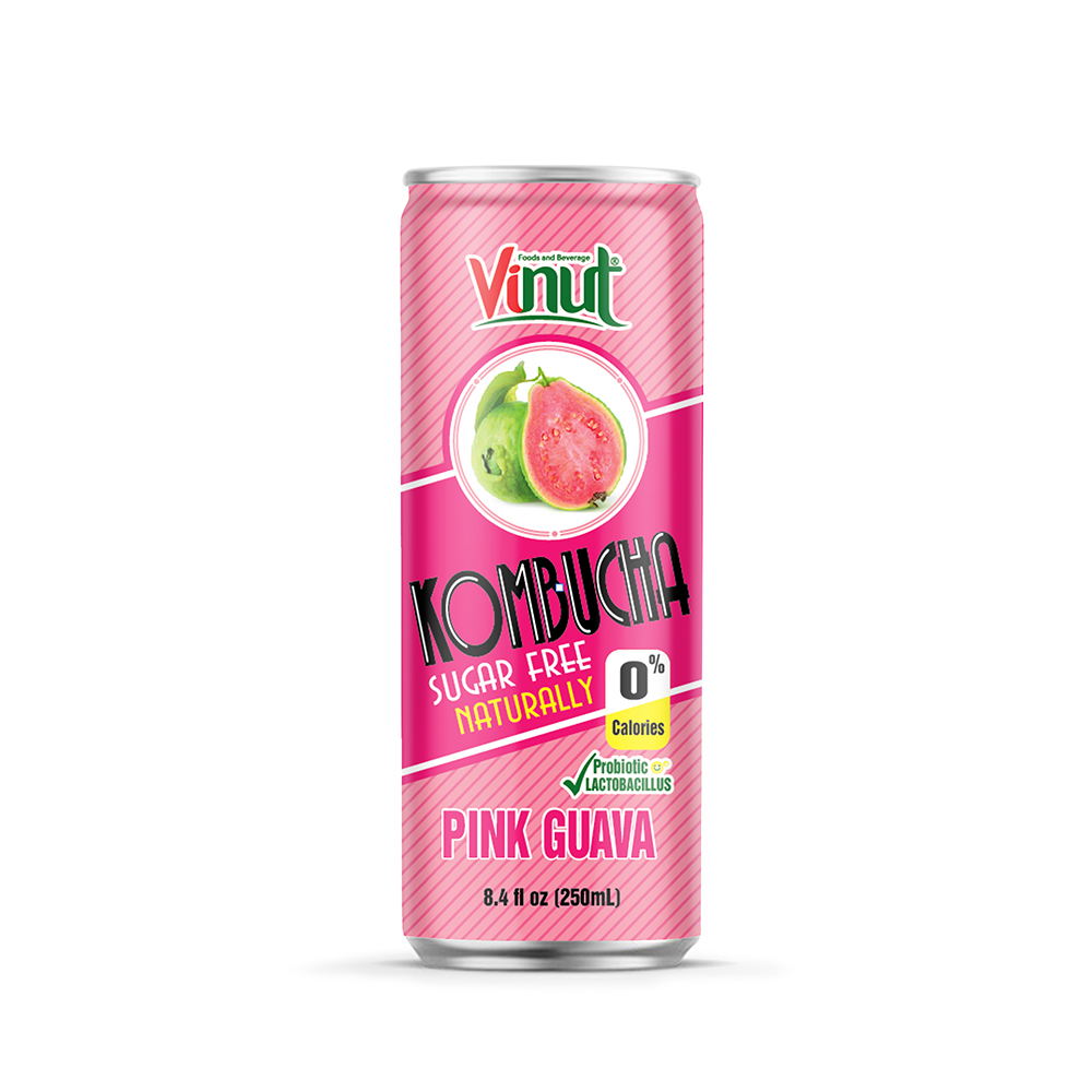8.4 fl oz VINUT Kombucha natural Pink guava juice Sugar free