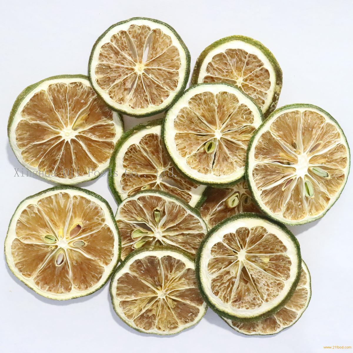 Dried green lemon slices without SO2 Air dried