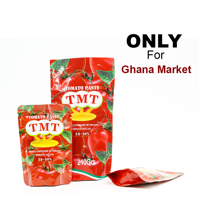 Nutritional value sachet packaging tomato paste 50g and 70g bag in box