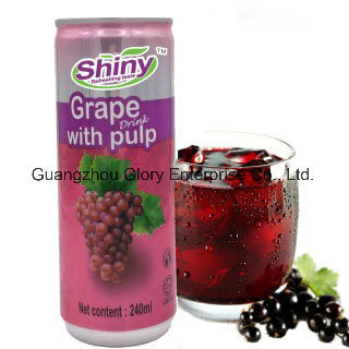 240ml Shiny Natural Fruit Floating Grape Juice with 10% Real Pulp
