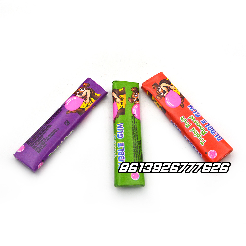 OEM fruit flavor long chinese bubble gum with tattoo